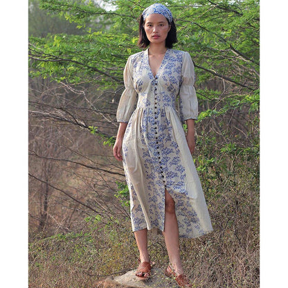 Chidiyaa Beige Cotton Dress