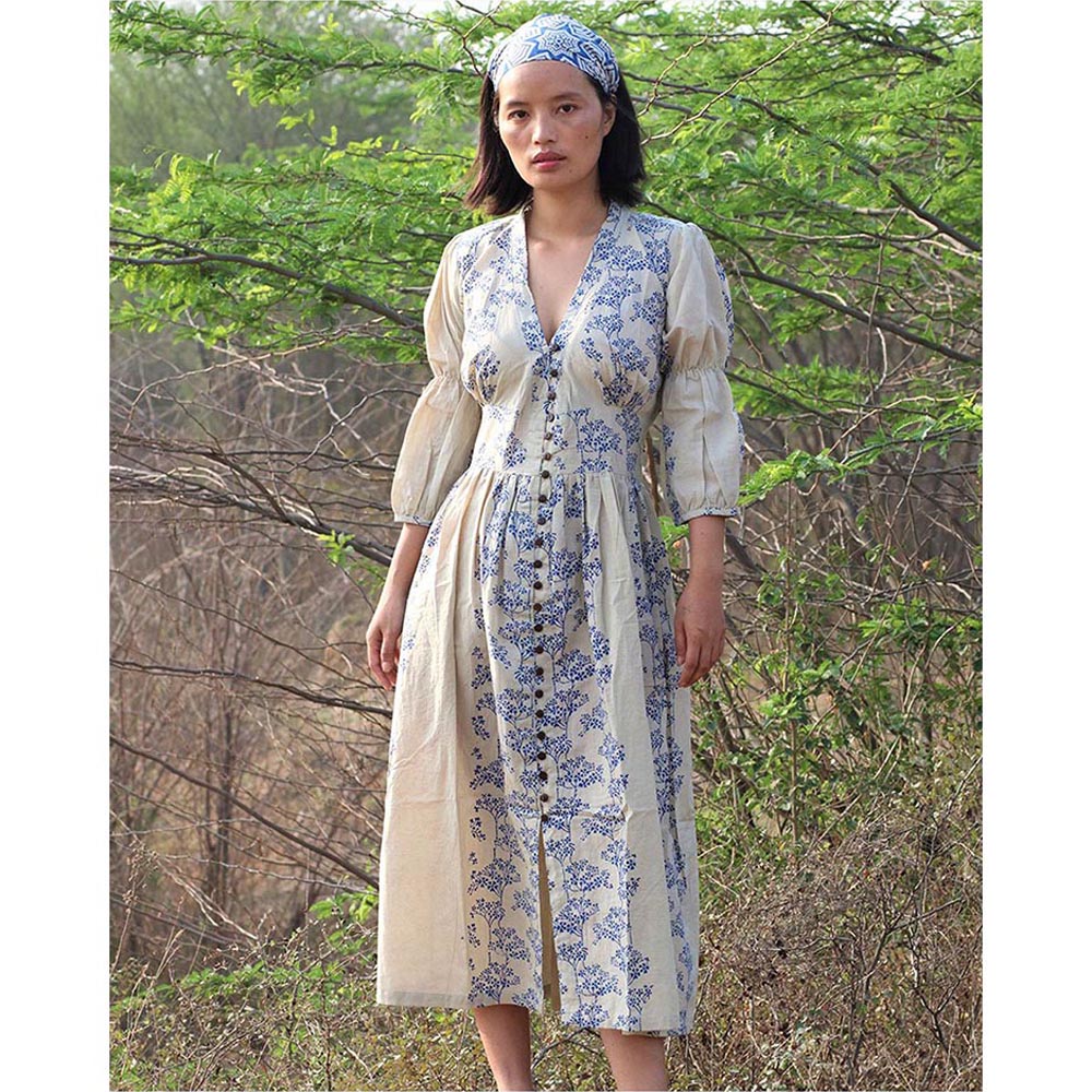 Chidiyaa Beige Cotton Dress