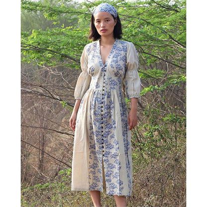Chidiyaa Beige Cotton Dress