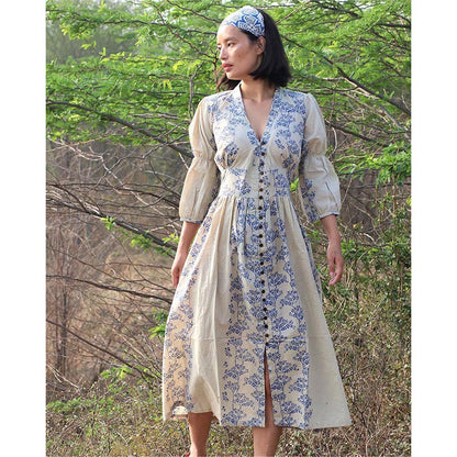 Chidiyaa Beige Cotton Dress