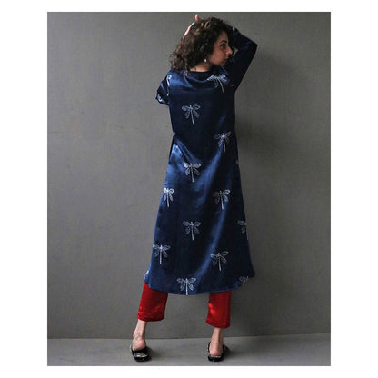 Chidiyaa Bhamerii Handprinted Mashru Silk Kurta Set