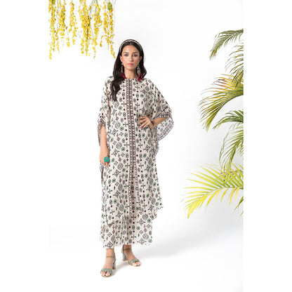 Chhavvi Aggarwal Ivory Printed Kaftan (Set of 2)