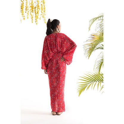 Chhavvi Aggarwal Red Printed Kaftan Dress