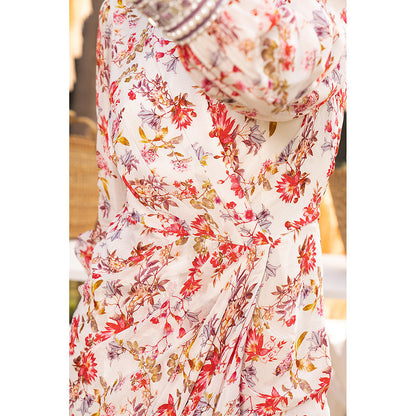 Chhavvi Aggarwal Off White Floral Draped Maxi Dress