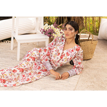 Chhavvi Aggarwal Off White Floral Draped Maxi Dress