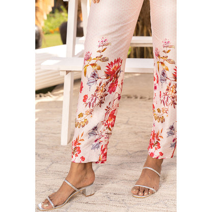 Chhavvi Aggarwal Off White Floral Print Shirt & Pants Co-Ord (Set of 2)