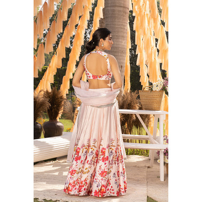 Chhavvi Aggarwal Off White Floral Lehenga with Choli & Dupatta (Set of 3)