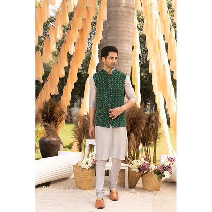 Chhavvi Aggarwal Grey Kurta Churidaar (Set of 3)