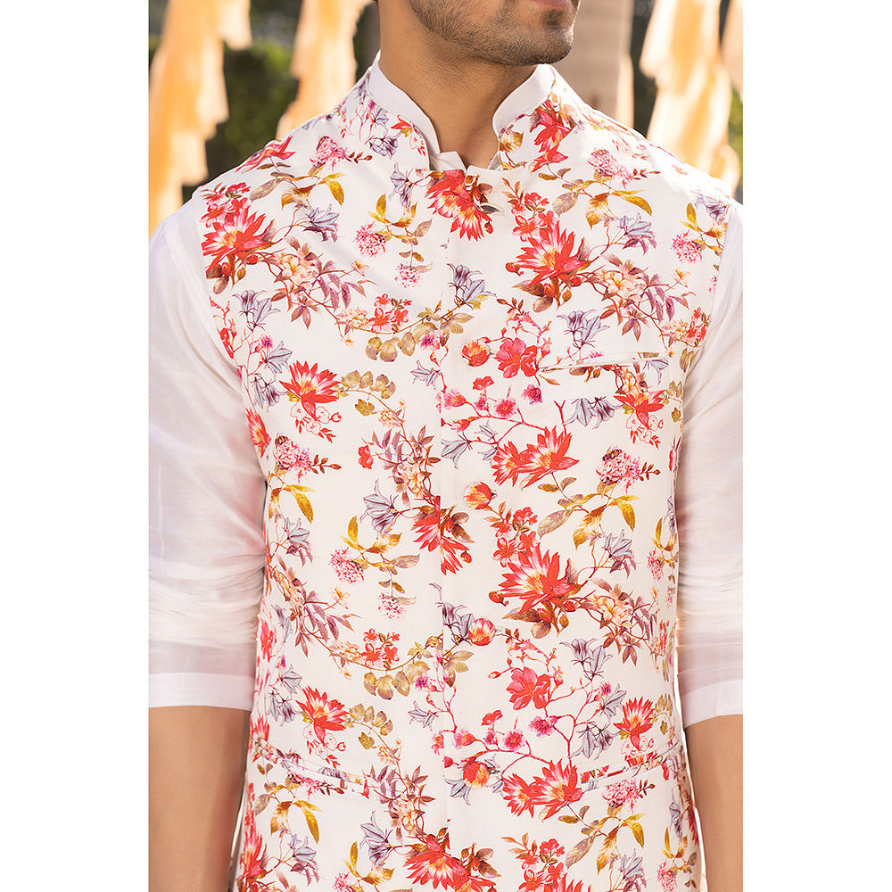 Chhavvi Aggarwal Off White Printed Bundi (Set of 3)