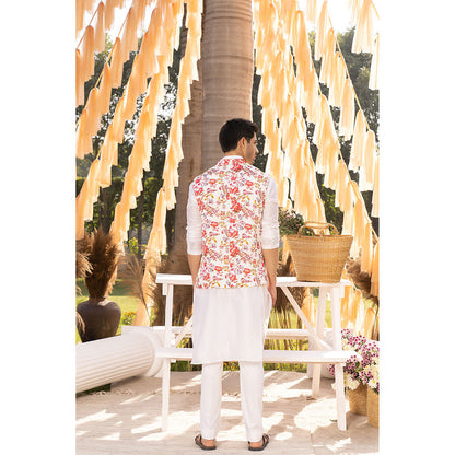 Chhavvi Aggarwal Off White Printed Bundi (Set of 3)