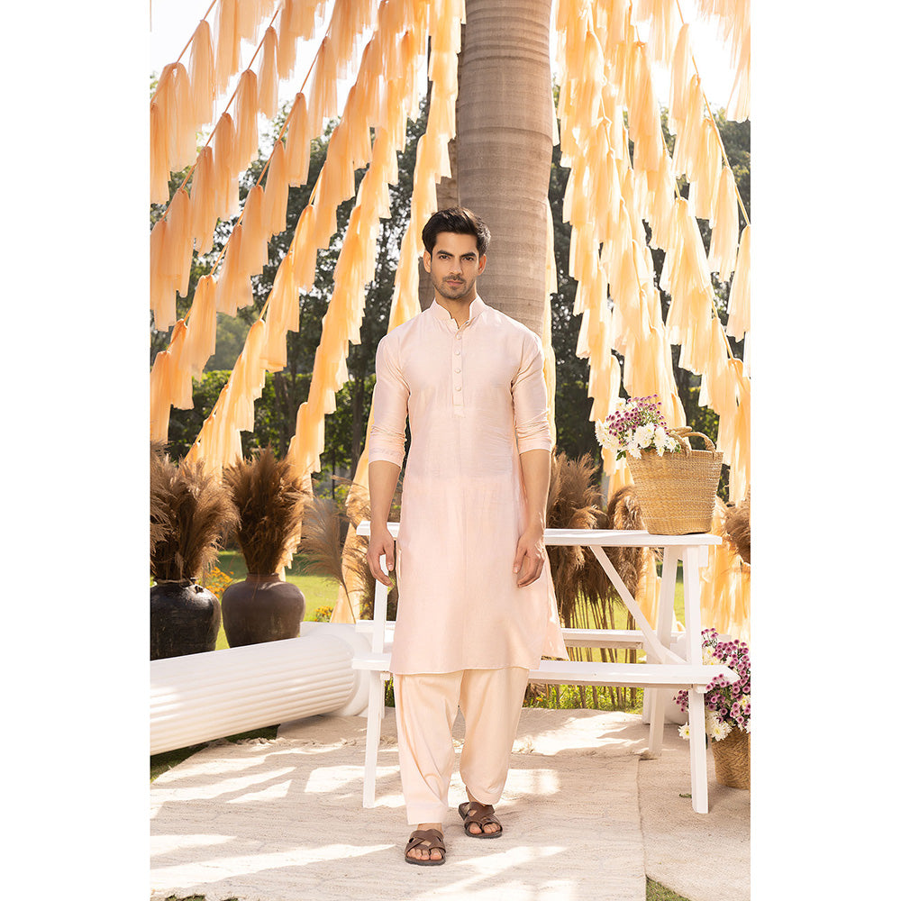Chhavvi Aggarwal Nude Pink Kurta (Set of 2)