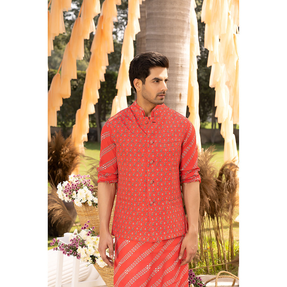 Chhavvi Aggarwal Red Printed Bundi