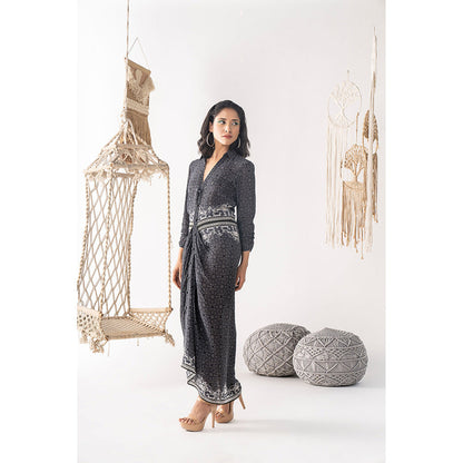 Chhavvi Aggarwal Black Printed Shirt Dress