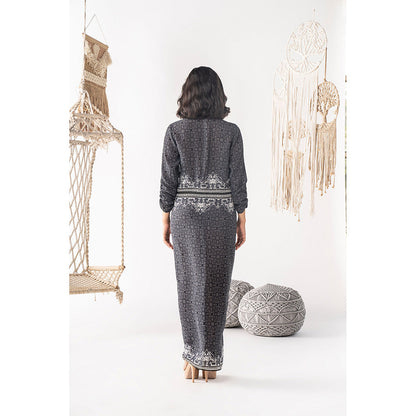 Chhavvi Aggarwal Black Printed Shirt Dress