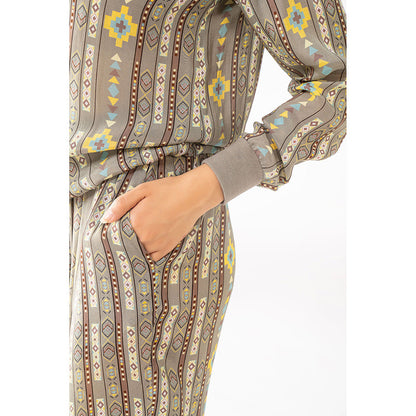 Chhavvi Aggarwal Grey Printed Jogger (Set of 2)