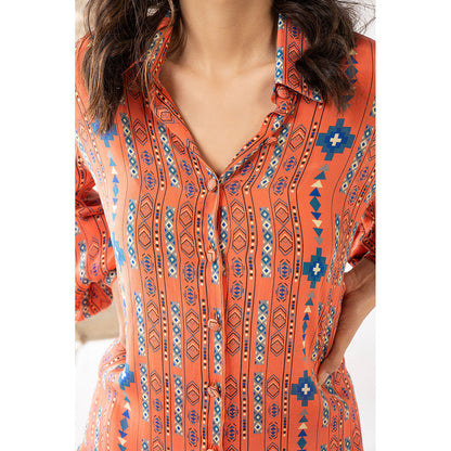 Chhavvi Aggarwal Orange Printed Co-Ord (Set of 2)