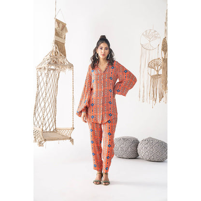 Chhavvi Aggarwal Orange Printed Co-Ord (Set of 2)