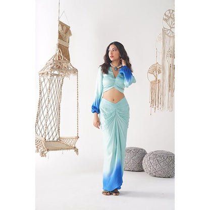 Chhavvi Aggarwal Ombre Blue Skirt (Set of 2)