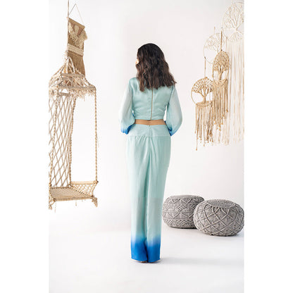 Chhavvi Aggarwal Ombre Blue Skirt (Set of 2)