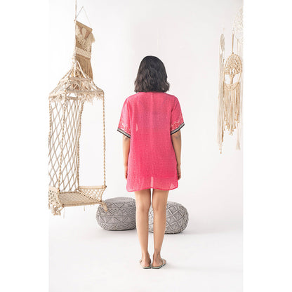 Chhavvi Aggarwal Pink Printed 3 Piece Co-Ord (Set of 3)