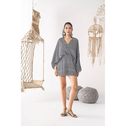 Chhavvi Aggarwal Black & White Printed Playsuit
