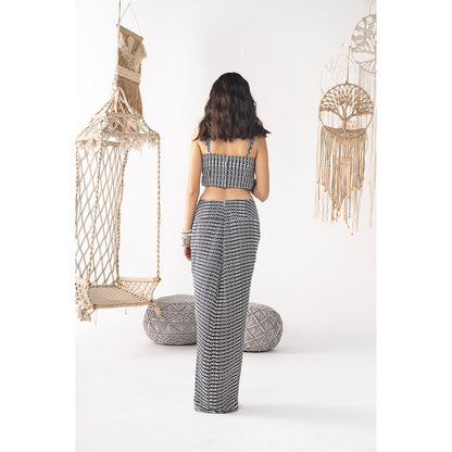 Chhavvi Aggarwal Black & White Printed Skirt (Set of 2)