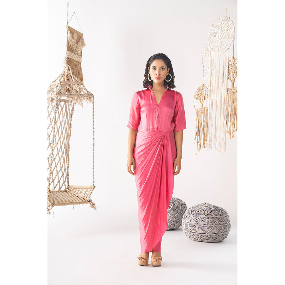 Chhavvi Aggarwal Pink Solid Maxi Dress