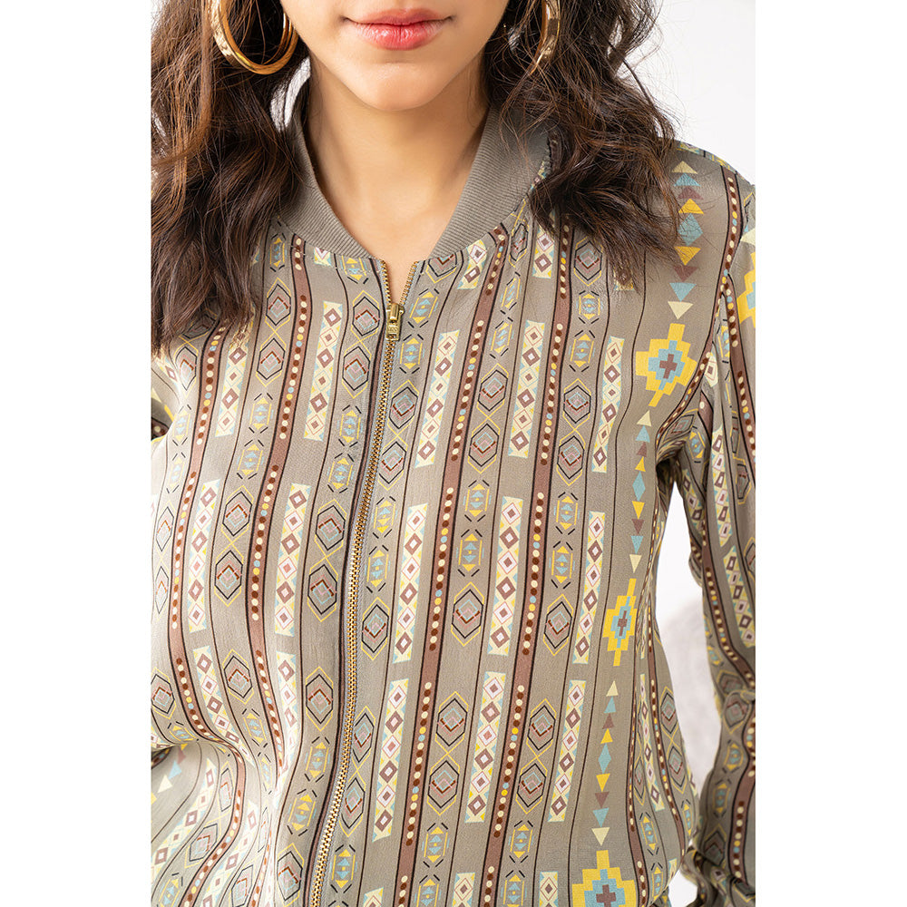 Chhavvi Aggarwal Grey Printed Jacket