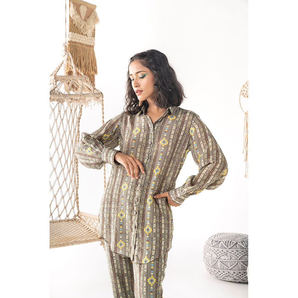 Chhavvi Aggarwal Grey Printed Shirt