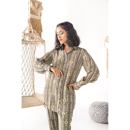 Chhavvi Aggarwal Grey Printed Shirt