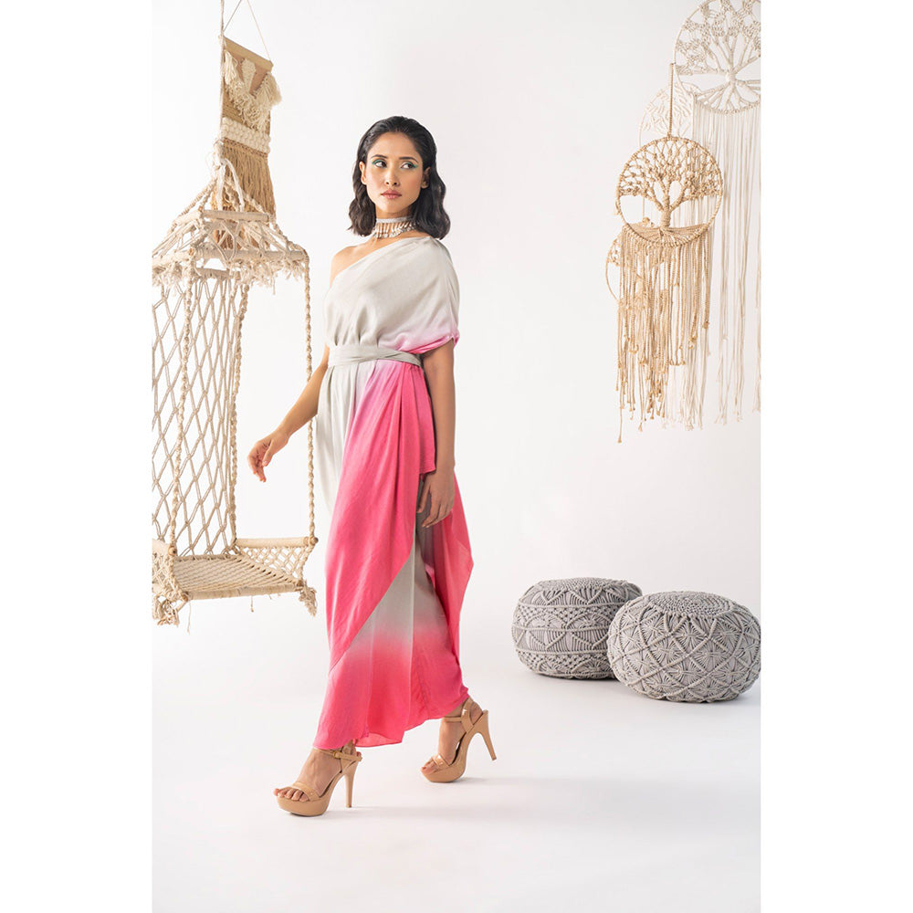 Chhavvi Aggarwal Women Ombre Multi-Color Tunic with Palazzo & Belt (Set of 3)