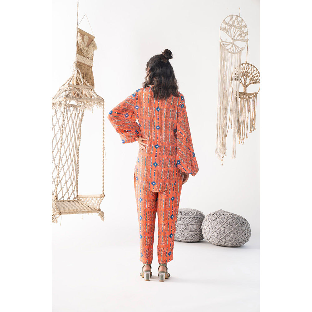 Chhavvi Aggarwal Women Printed Orange Shirt