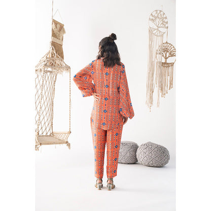 Chhavvi Aggarwal Women Printed Orange Shirt