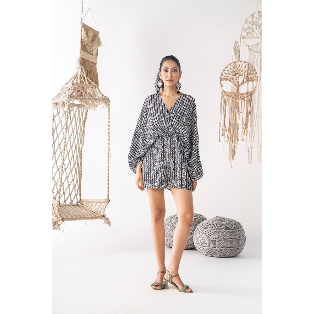 Chhavvi Aggarwal Women Printed Black Playsuit