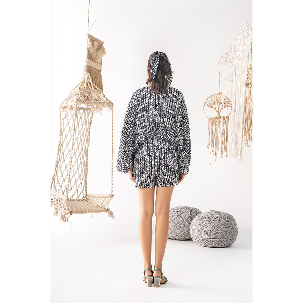 Chhavvi Aggarwal Women Printed Black Playsuit