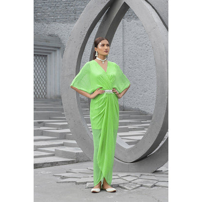 Chhavvi Aggarwal Women Printed Green Maxi Dress