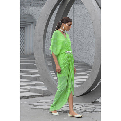 Chhavvi Aggarwal Women Printed Green Maxi Dress