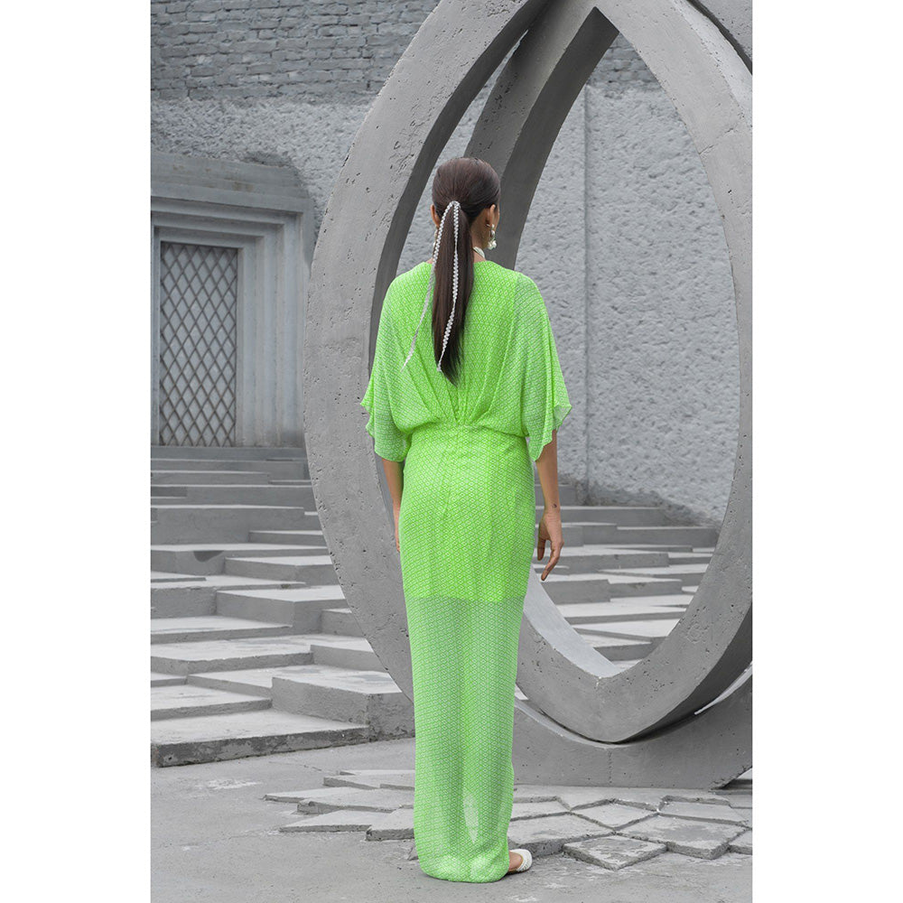 Chhavvi Aggarwal Women Printed Green Maxi Dress