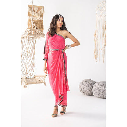 Chhavvi Aggarwal Women Printed Pink Maxi Dress