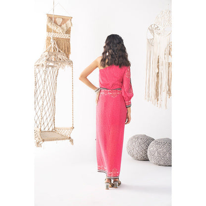 Chhavvi Aggarwal Women Printed Pink Maxi Dress