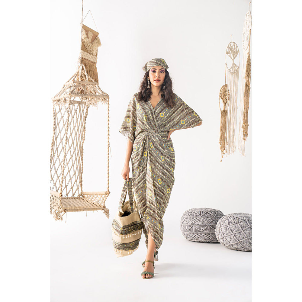 Chhavvi Aggarwal Women Printed Grey Maxi Dress