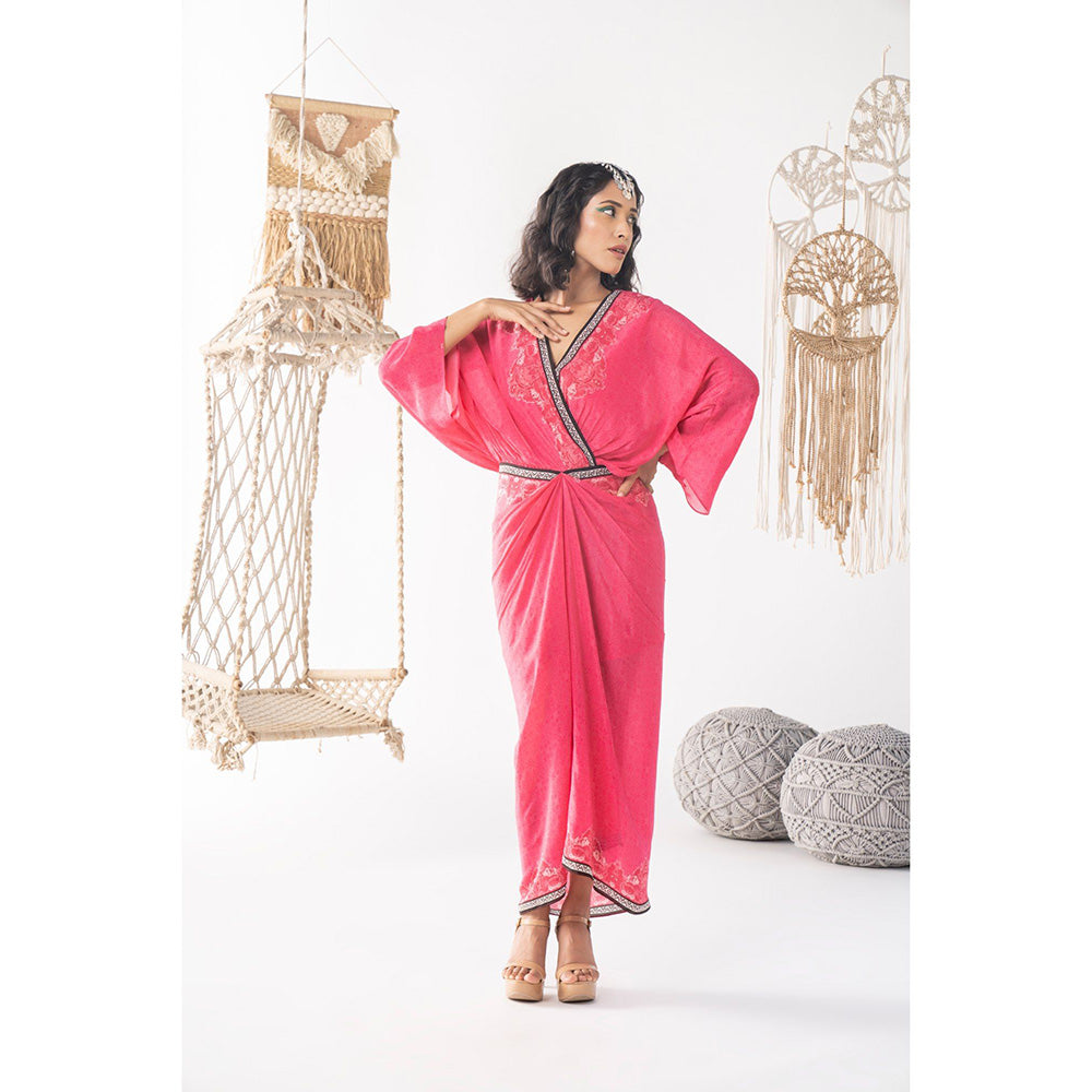 Chhavvi Aggarwal Women Printed Pink Maxi Dress