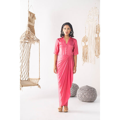 Chhavvi Aggarwal Women Solid Pink Maxi Dress