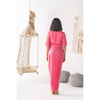 Chhavvi Aggarwal Women Solid Pink Maxi Dress