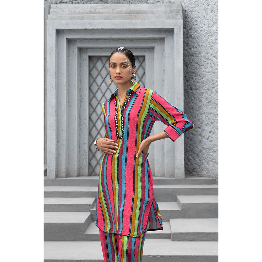 Chhavvi Aggarwal Women Printed Multi-Color Kurta with Salwar (Set of 2)