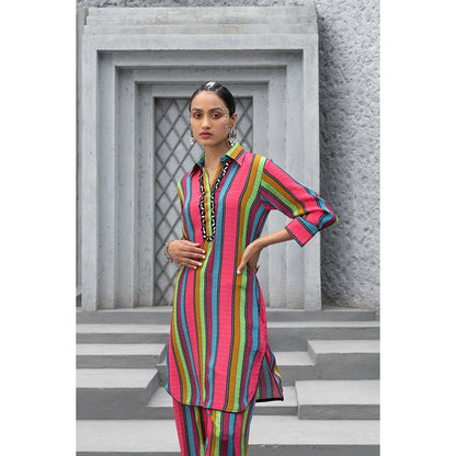 Chhavvi Aggarwal Women Printed Multi-Color Kurta with Salwar (Set of 2)