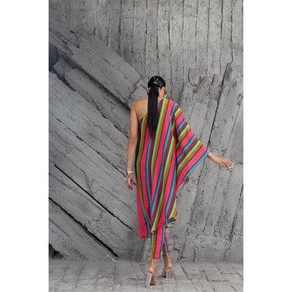 Chhavvi Aggarwal Women Printed Multi-Color Kaftan with pant (Set of 2)