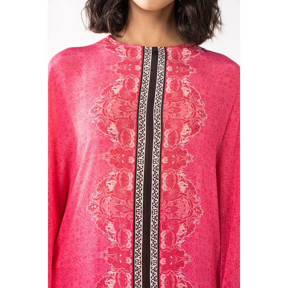 Chhavvi Aggarwal Women Printed Pink Kaftan with Palazzo (Set of 2)