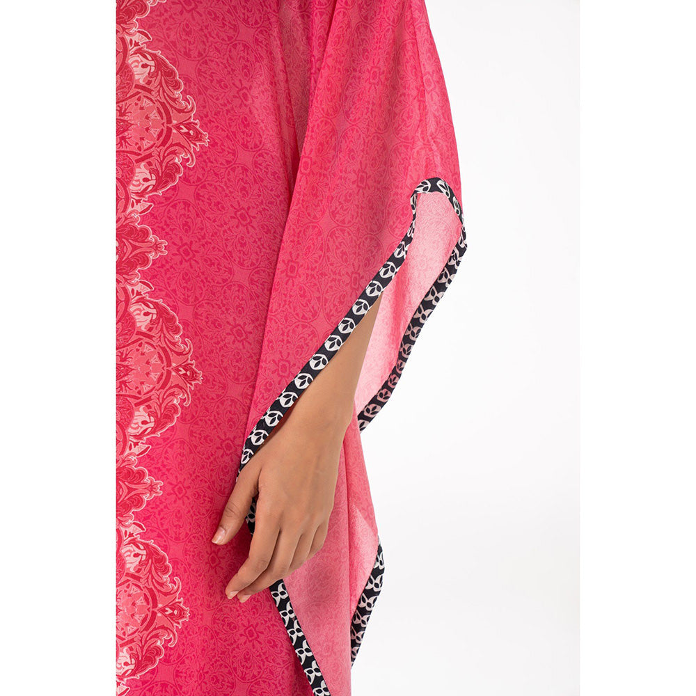 Chhavvi Aggarwal Women Printed Pink Kaftan with Palazzo (Set of 2)