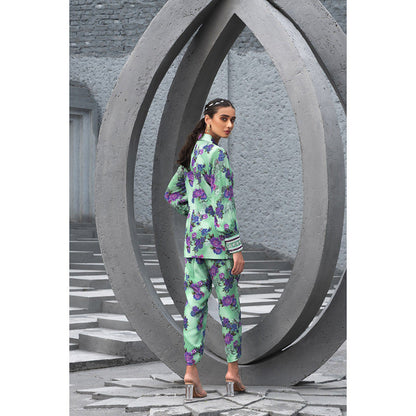 Chhavvi Aggarwal Women Floral Green Jacket with Pant (Set of 2)